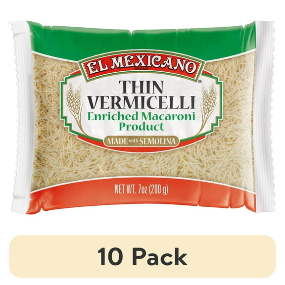 (10 pack) El Mexicano Thin Vermicelli Pasta, Fideo Delgado, 7 oz Bag
