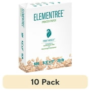 (10 pack) Elementree Sustainable Printer Paper, 8.5" x 11", 20 lb., White, 1 Ream (500 Sheets)