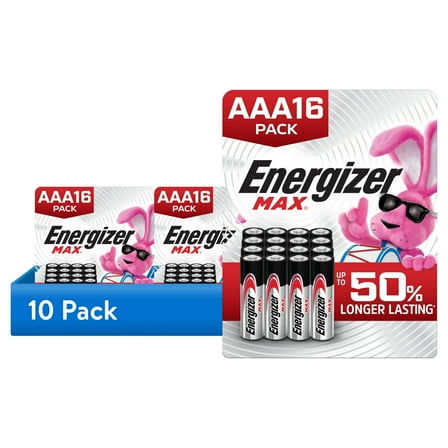 (10 pack) Energizer MAX AAA Batteries (16 Pack), Triple A Alkaline Batteries