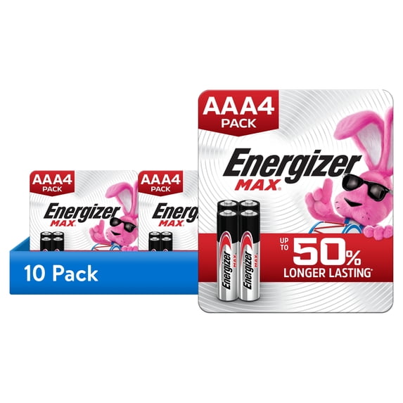 (10 pack) Energizer MAX AAA Batteries (4 Pack), Triple A Alkaline Batteries
