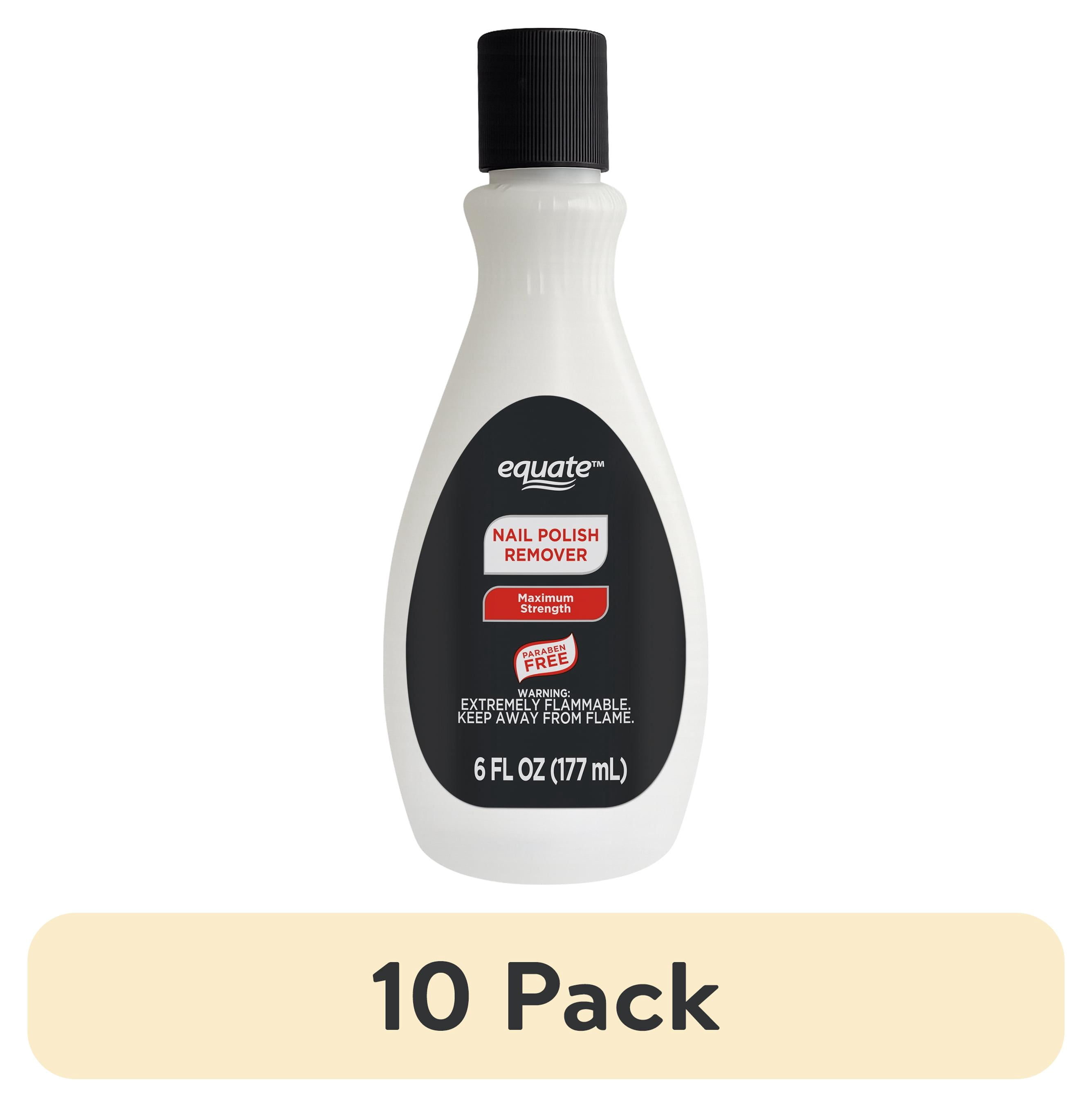 (10 pack) Equate Maximum Strength 100% Acetone Nail Polish Remover, 6 fl oz