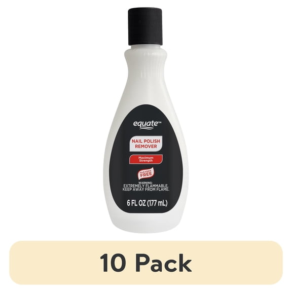 (10 pack) (10 pack) Equate Maximum Strength 100% Acetone Nail Polish Remover, 6 fl oz