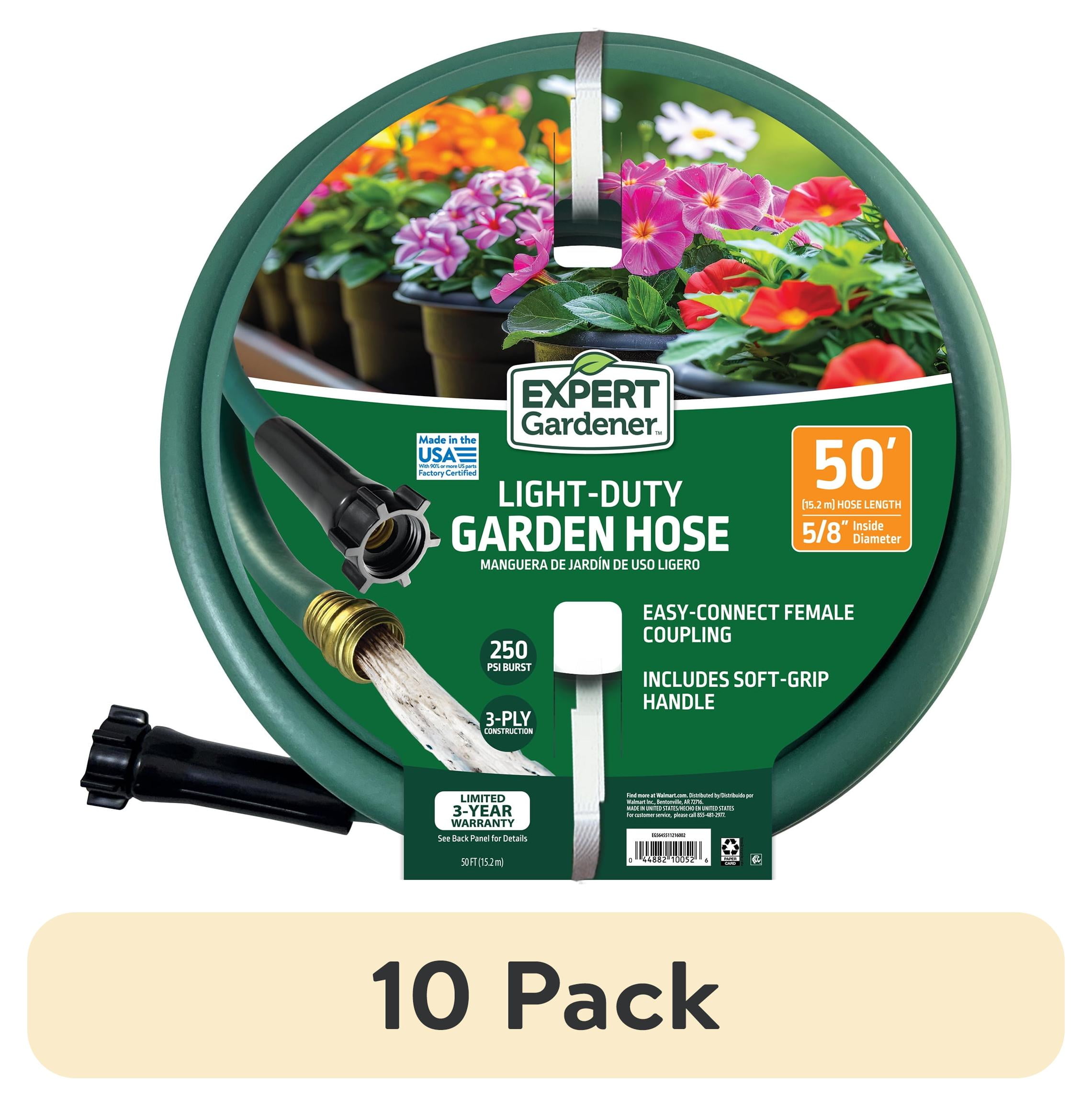 (10 pack) Expert Gardener 5/8-Inch x 50-Foot Light Duty Garden Hose