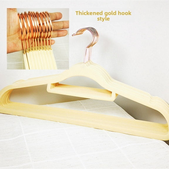 10-pack Flocked Clothes Hangers for Home Use, Non-slip and Traceless Clothes Hangers for Wardrobe Storage and Organization, Multiple Sizes and Colors Available (28cm-45cm)