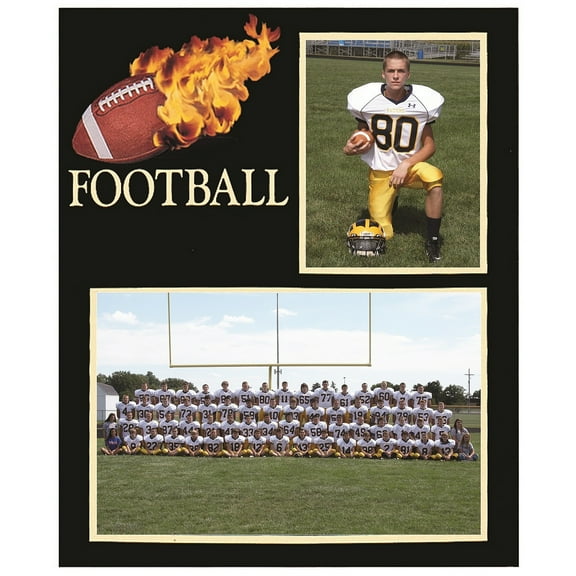 (10 pack) Football Player Team 7x5 3one-half inchx5 MEMORY MATES cardstock double photo frame  sold in 10 s  - 5x7