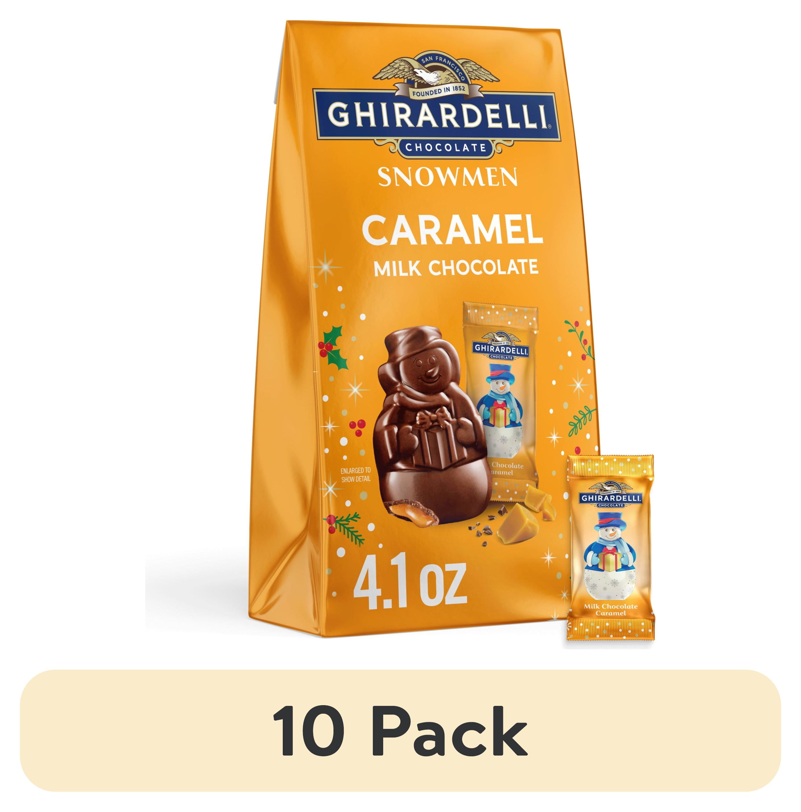 (10 pack) GHIRARDELLI Milk Chocolate Caramel Snowmen, 4.1 Oz Bag
