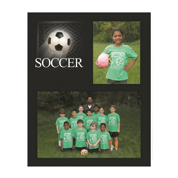 (10 pack) GROUP PORTRAIT SOCCER SPORTSMATES Black cardstock 7x5  3-1 2 x 5 photo frame  sold in 10 s  - 5x7