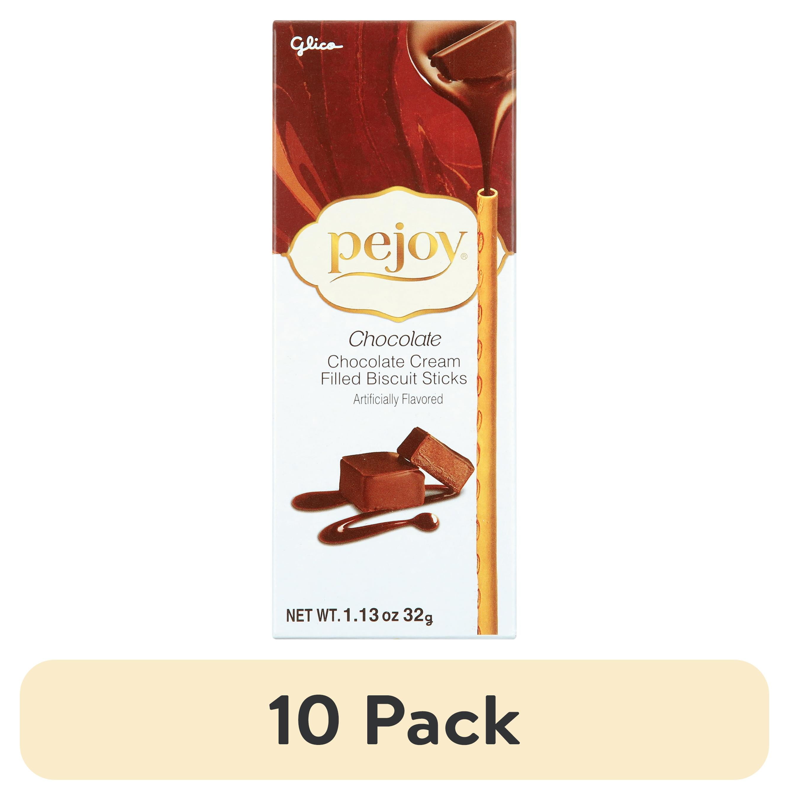 (10 pack) Glico Pocky's Friend Pejoy Chocolate Cream Filled Biscuit Sticks, 1.13 oz