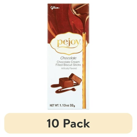 (10 pack) Glico Pocky's Friend Pejoy Chocolate Cream Filled Biscuit Sticks, 1.13 oz