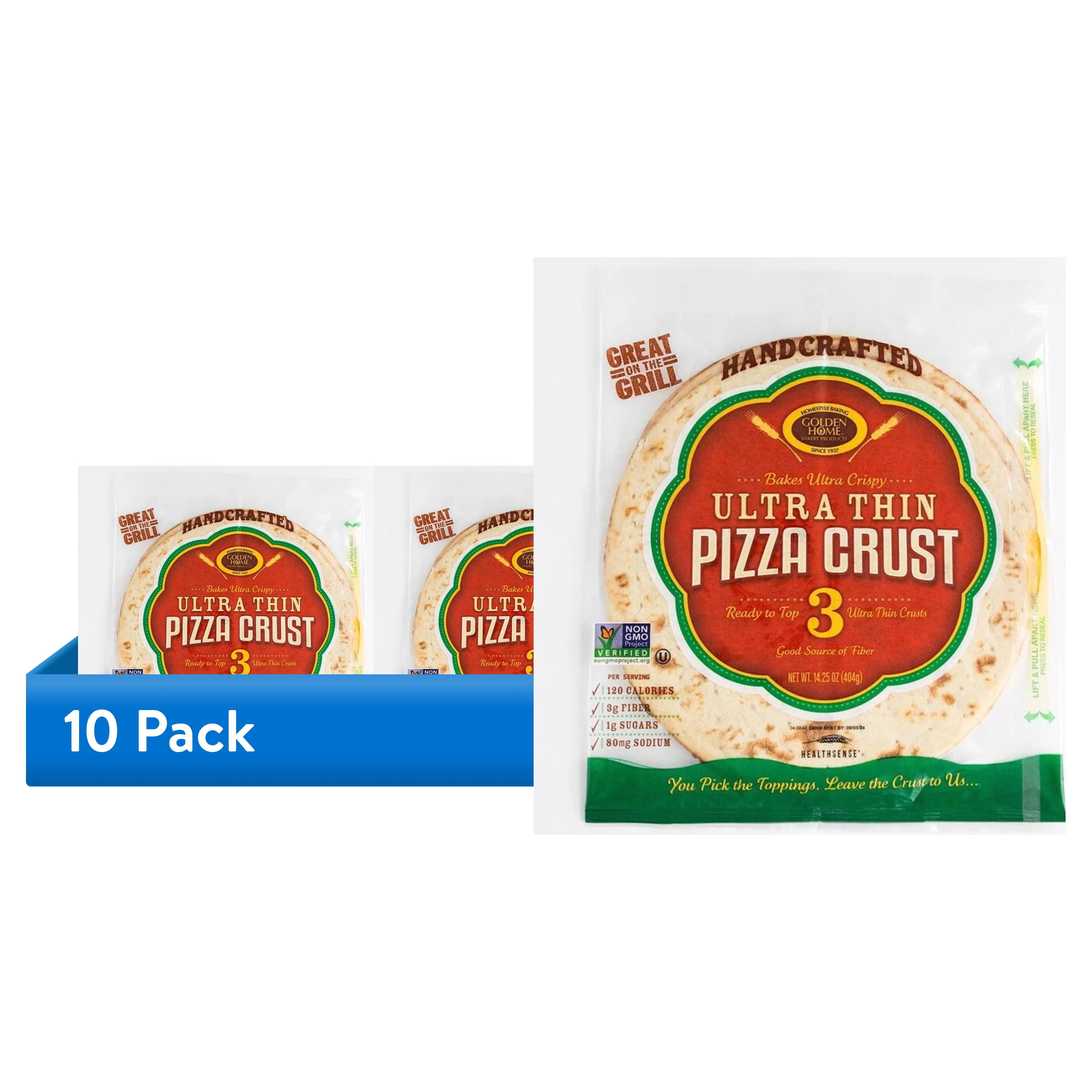 (10 pack) Golden Home Ultrathin White Pizza Crust - 12 inch (Shelf-Stable)