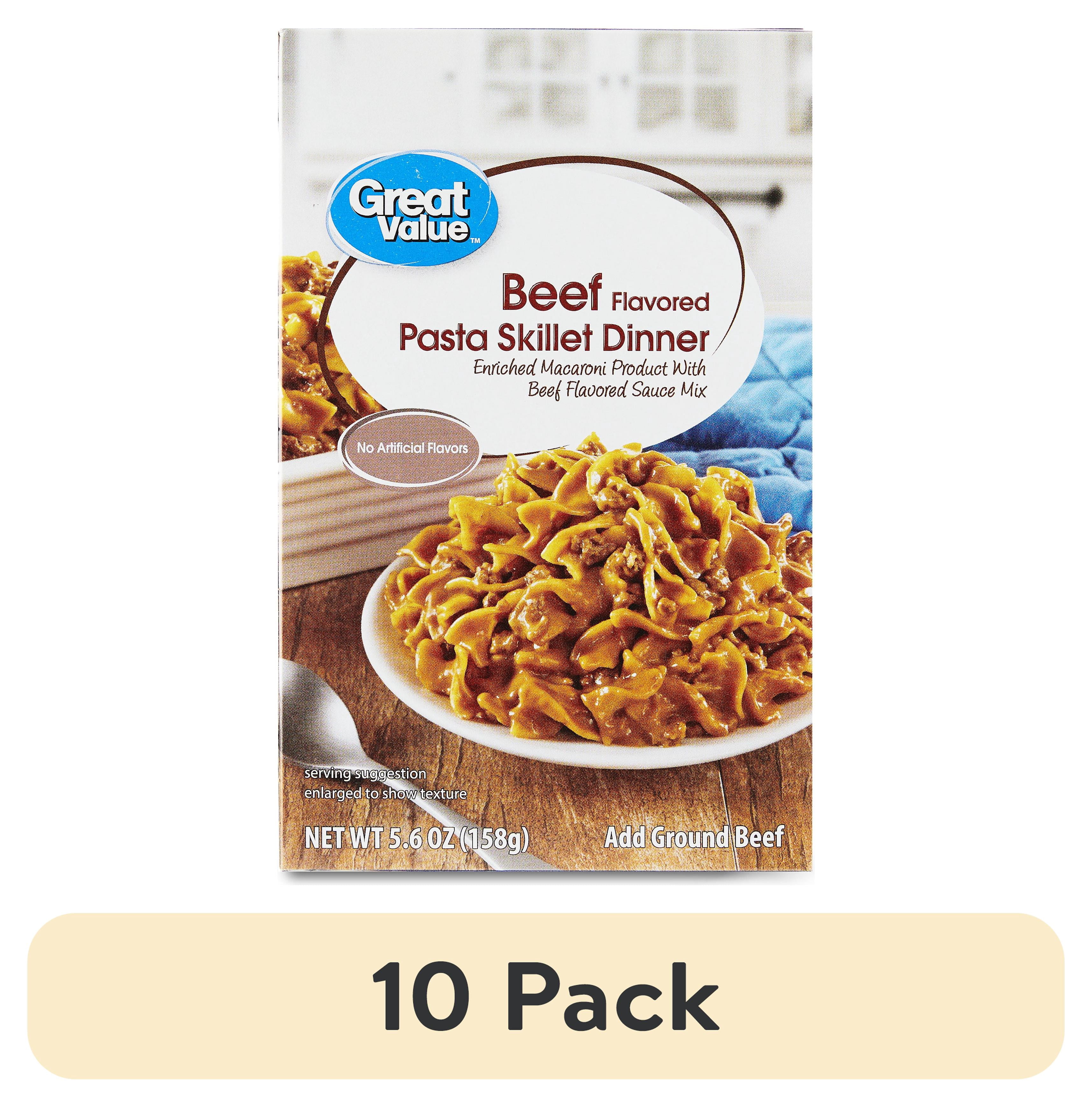 (10 pack) Great Value Beef Flavored Pasta Skillet Dinner, 5.6 oz