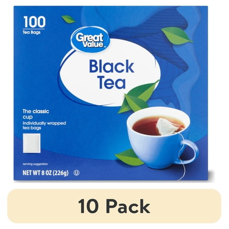 (10 pack) Great Value Black Tea Bags, 8 oz