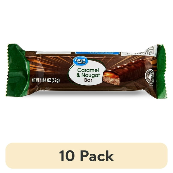 (10 pack) Great Value Caramel and Nougat Bar, 1.84 oz
