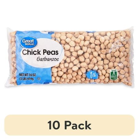 (10 pack) Great Value Chick Peas Garbanzos, 1 lb