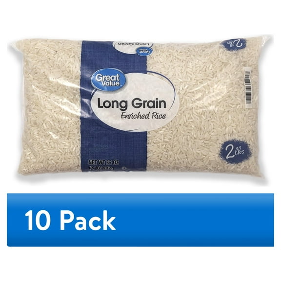 (10 pack) Great Value Long Grain Enriched Rice, 32 oz