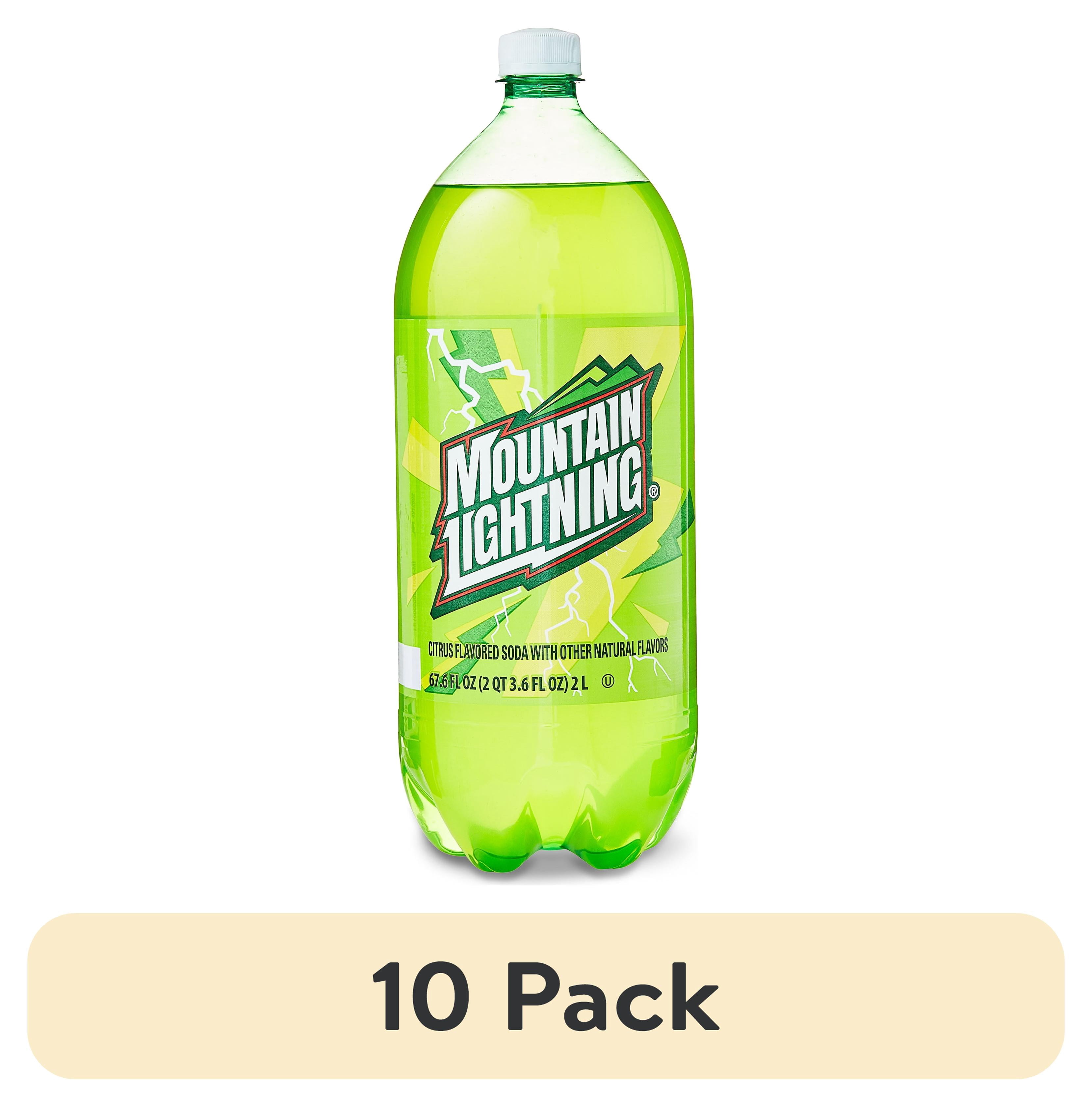 (10 pack) Great Value Mountain Lightning Citrus Flavored Soda Pop, 2 Liter Bottle