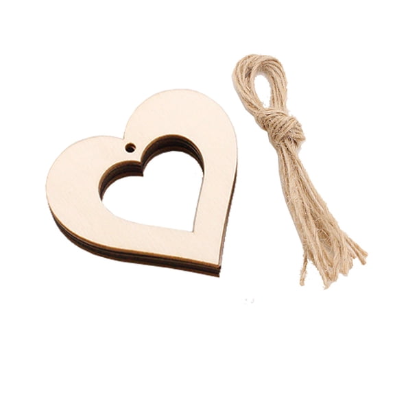 (10 pack)Hand-Painted Wooden Heart Hanging Decorations Creative Love Heart Wood Slice Ornaments Romantic Festival Decor for Valentine's Day Wedding Anniversary Couple Bedroom Living Room Wa, 0.07 lbs