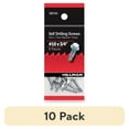 thumbnail image 1 of (10 pack) Hillman Self Drilling Screws #10 x 3/4", Steel, Zinc, Interior, Hex, Silver, 6 pack, 1 of 8