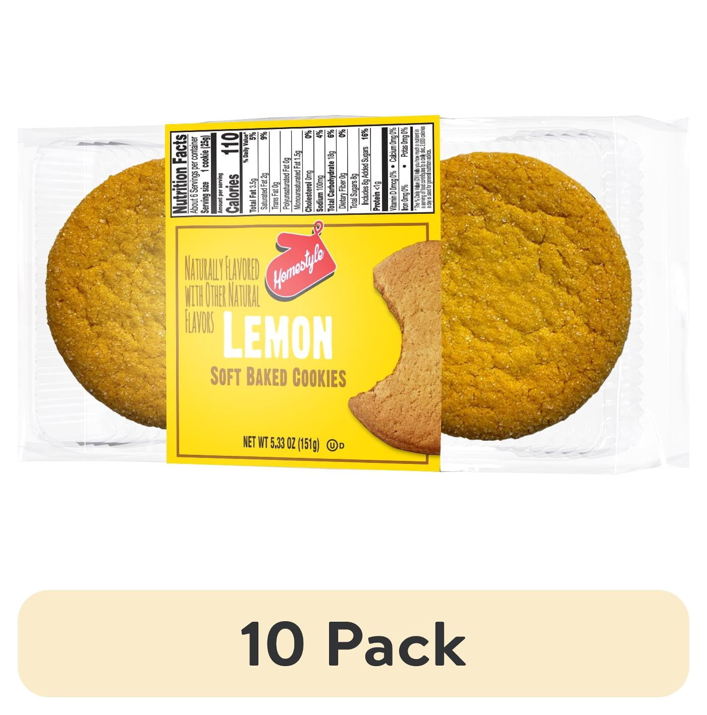 (10 pack) Homestyle Soft Baked Lemon Cookie 6 Count, Ready to Eat, Kosher Dairy, Contains: Eggs, Milk, Soy, Wheat