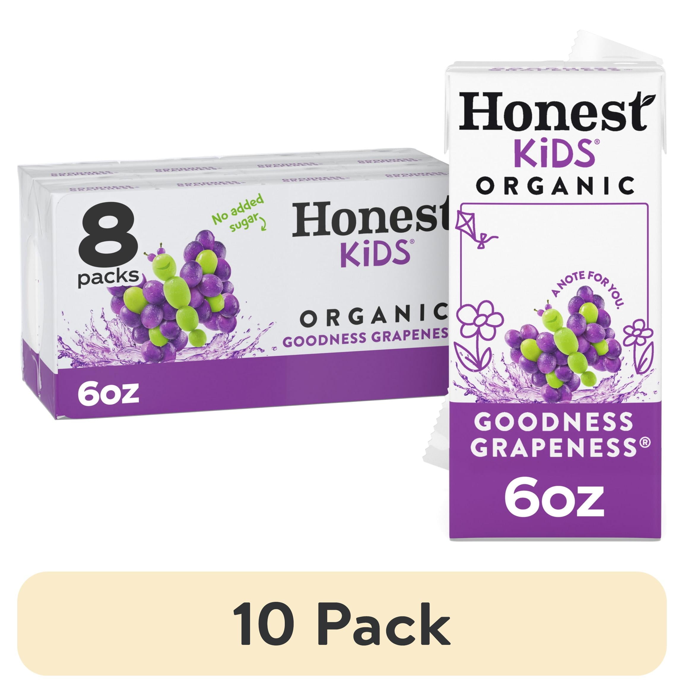 (10 pack) Honest Kids Organic Goodness Grapeness Juice Drink Boxes 8