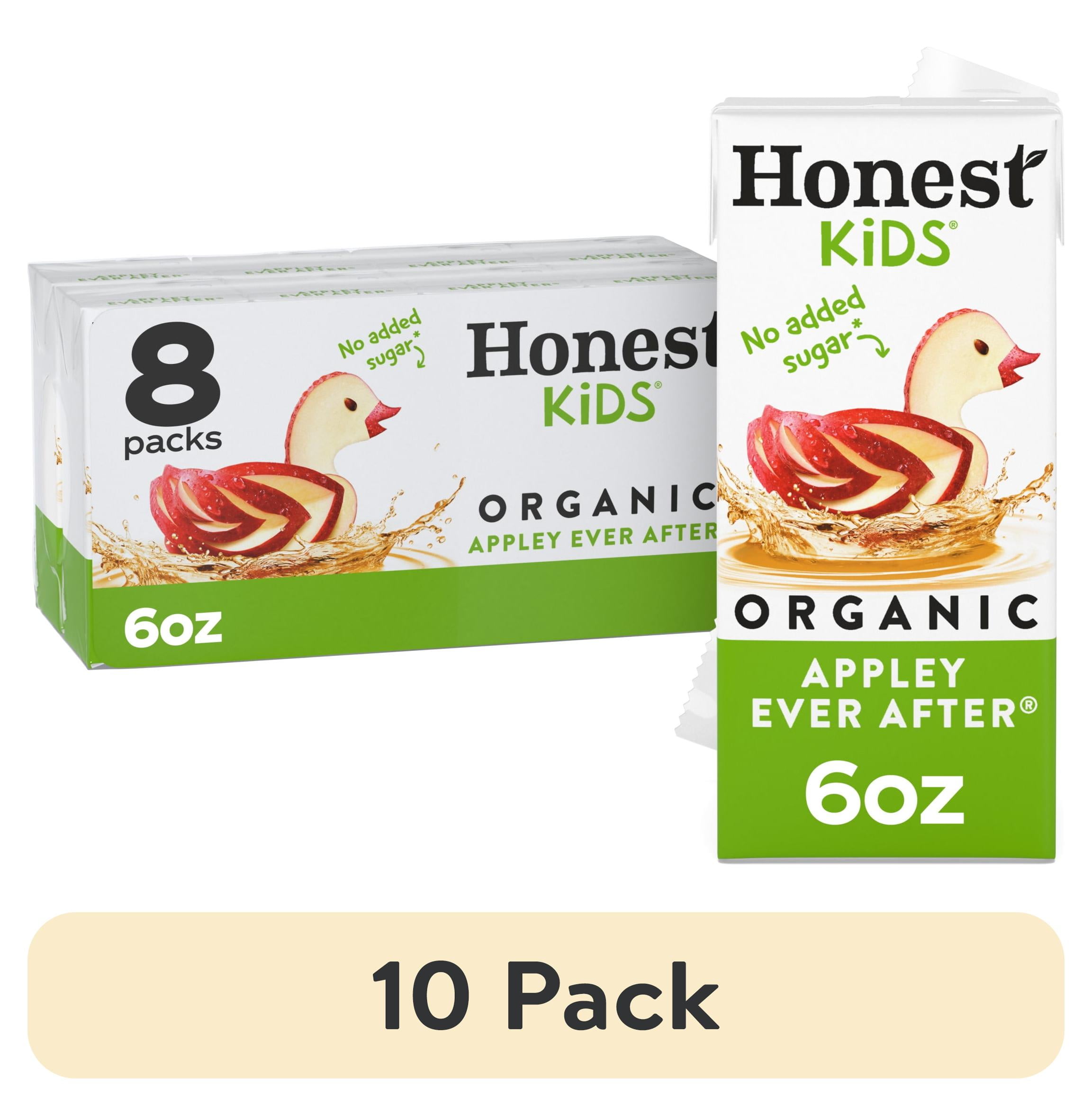 (10 pack) Honest Kids Organic Appley Ever After Fruit Juice, 6 fl oz, 8 Juice Boxes