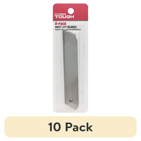 (10 pack) Hyper Tough K7BHT 18mm Carbon Steel Snap Off Blades, 5 per Card