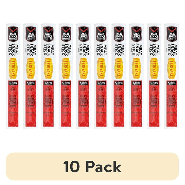 10 pack) Jack Link's Classics Meat Snack Stick, Teriyaki, 5g of