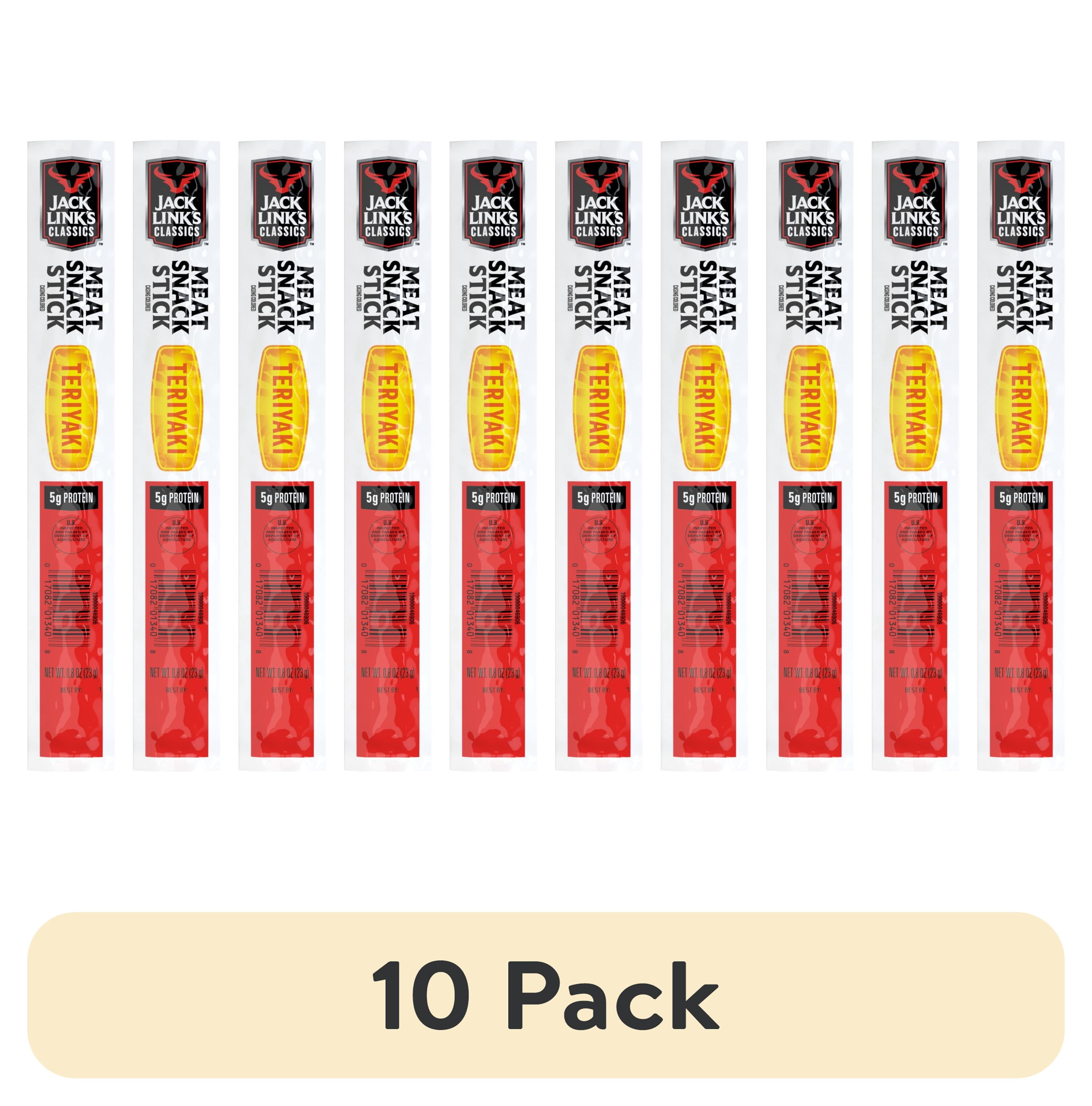 10 pack) Jack Link's Classics Meat Snack Stick, Teriyaki, 5g of