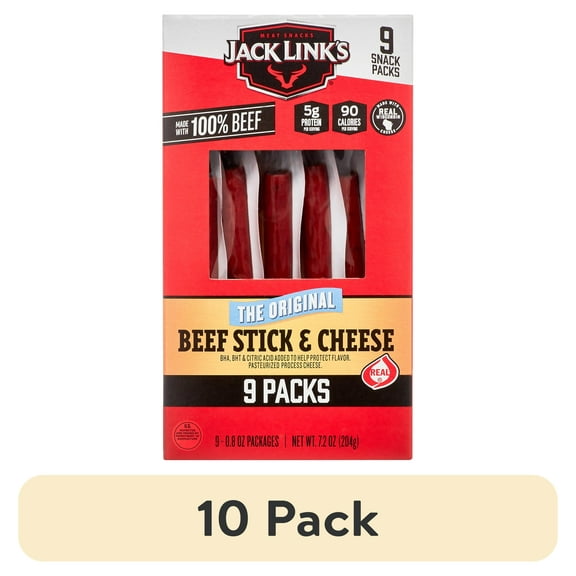 (10 pack) Jack Link's Original Beef & Cheese Sticks 9 Pack
