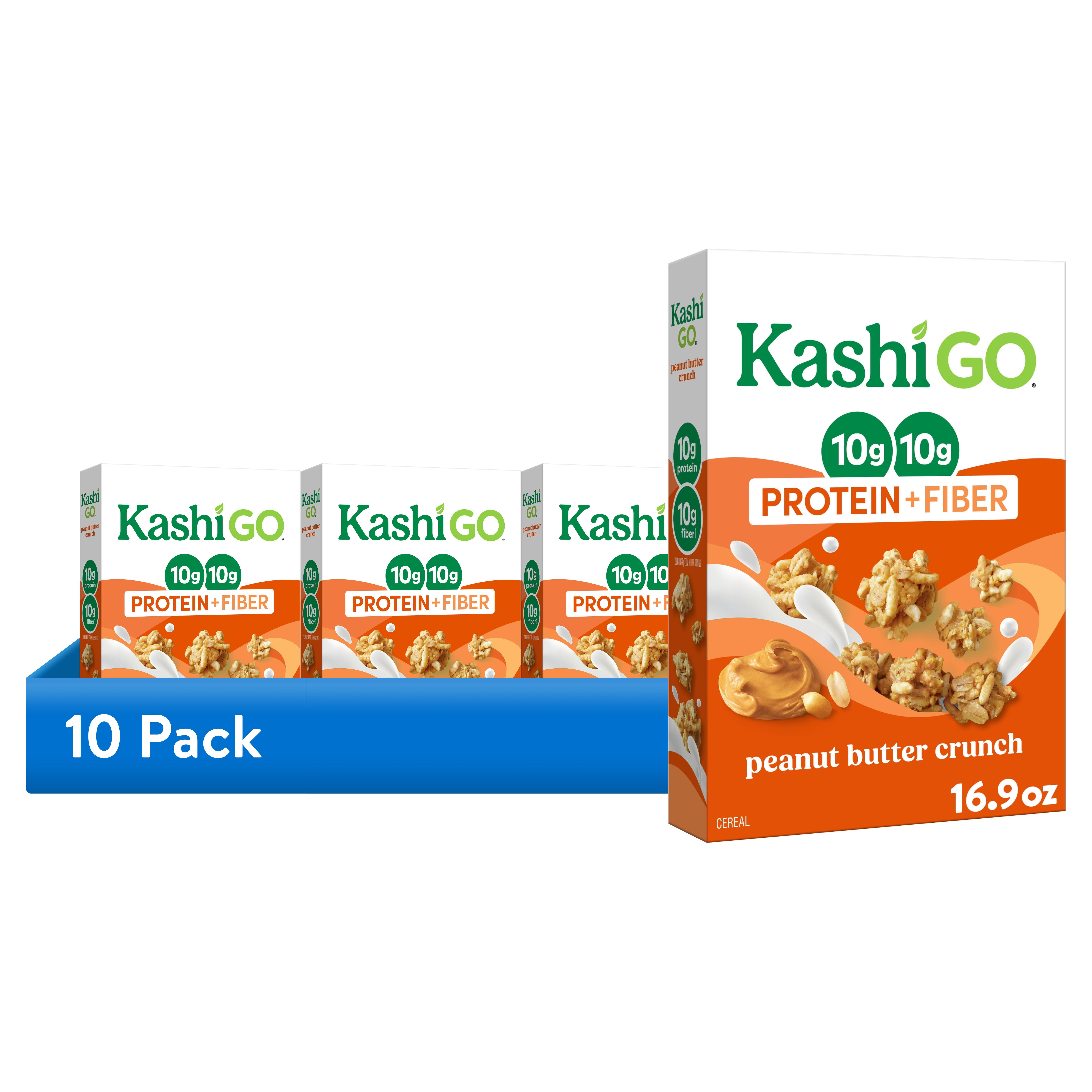 (10 pack) Kashi GO Peanut Butter Crunch Protein Cereal, 10g Protein, 16.9 oz