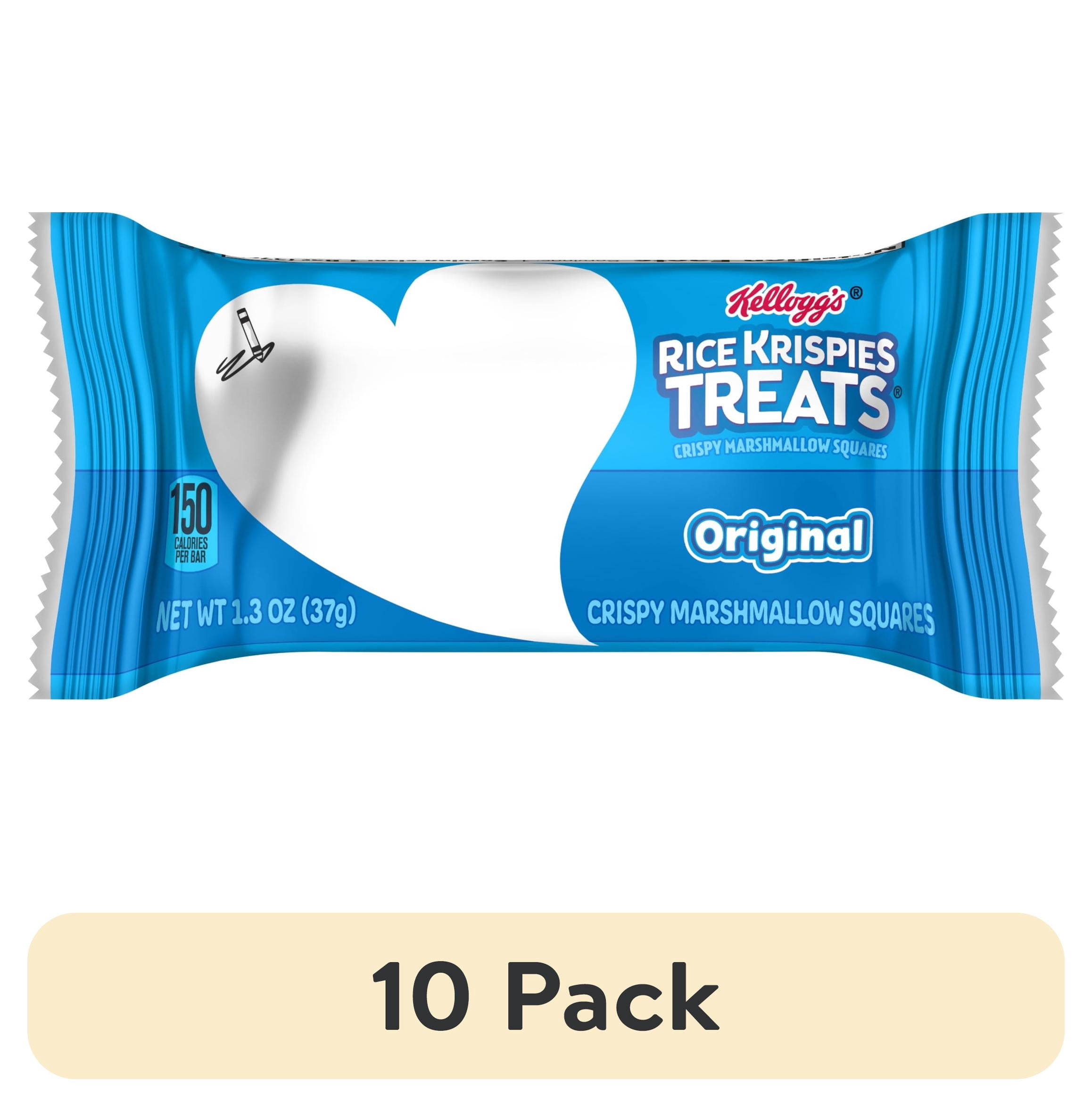 (10 pack) Rice Krispies Treats Original Chewy Crispy Marshmallow Squares, Kids Snacks, 1.3 oz