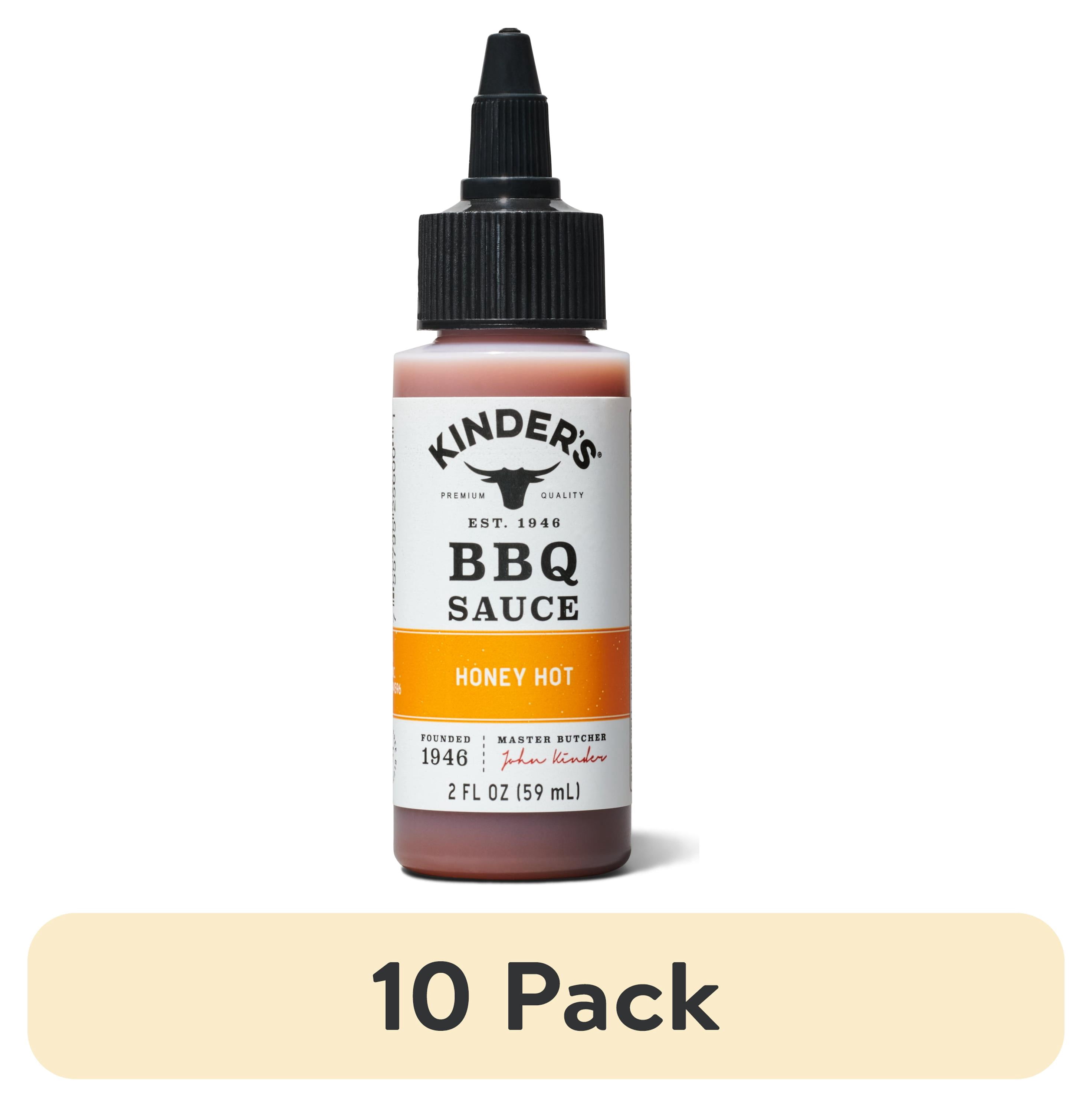 (10 pack) Kinder's Honey Hot BBQ Small Bottle, 2 oz