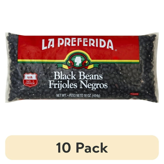 (10 pack) La Preferida Traditional Black Beans, 16 oz Bag