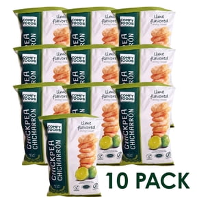 Comfy Foods Chickpea Chicharron, Gluten Free Chickpea Chips, Lime Flavored, 4.5 oz, 10 Pack