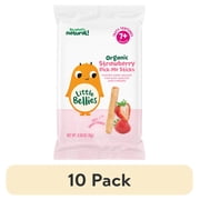 10 pack Little Bellies Organic Strawberry Pick-Me Sticks Puff Snack, 0.56 oz