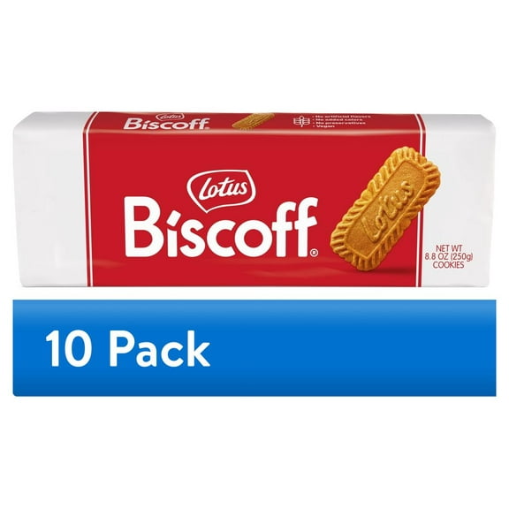 (10 pack) Lotus Biscoff Cookies, 8.8oz, 32 Cookies per Pack