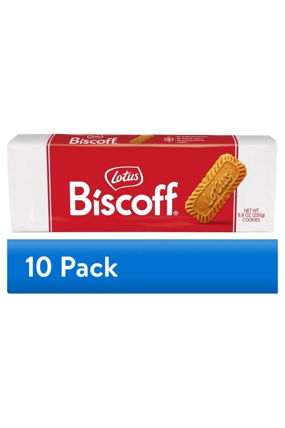 (10 pack) Lotus Biscoff Cookies, 8.8oz, 32 Cookies per Pack