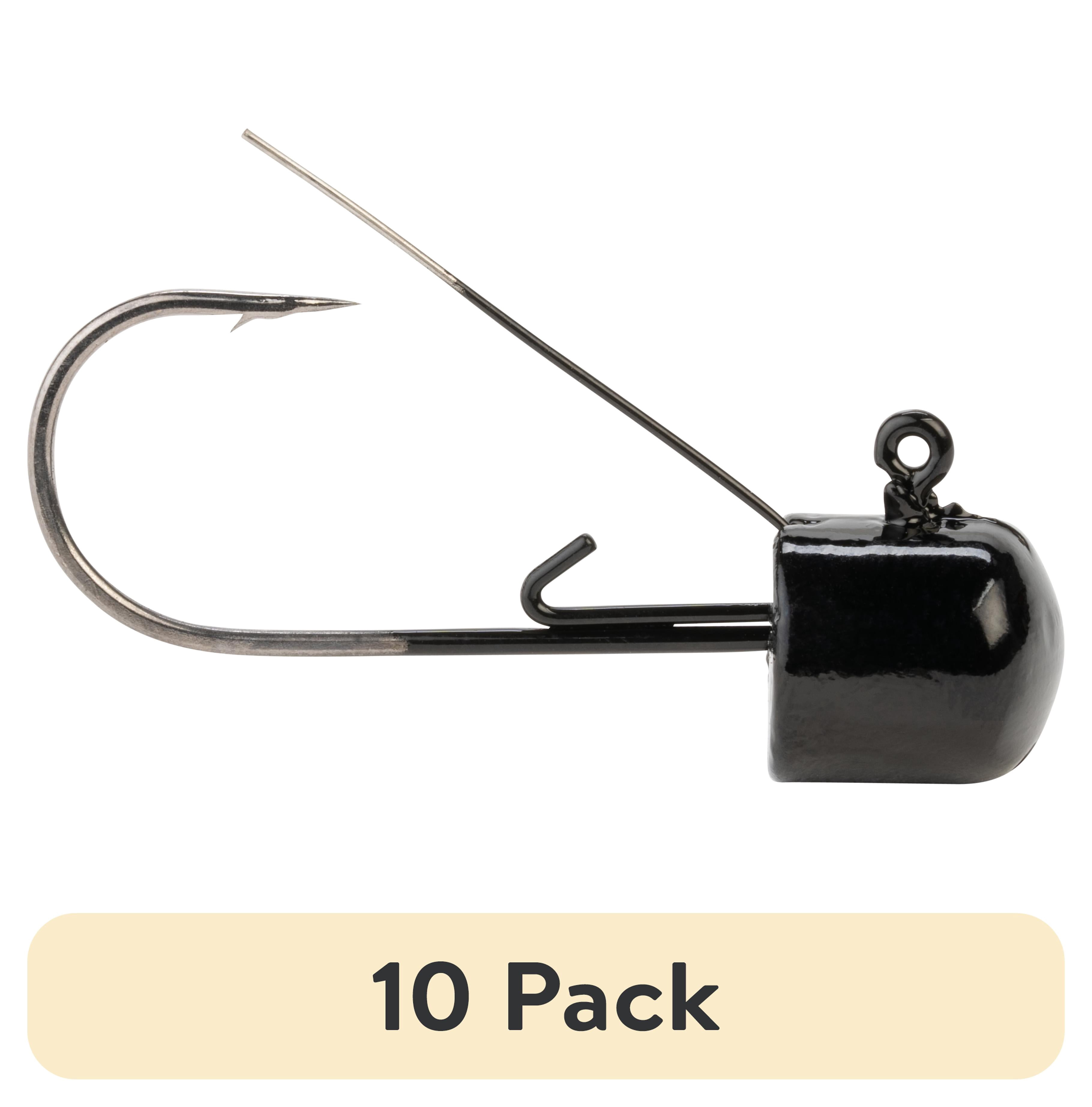 (10 pack) Lunkerhunt Weedless 1/4 Oz. Mushroom Head Jig 4 Pack Fishing Hook (Black)