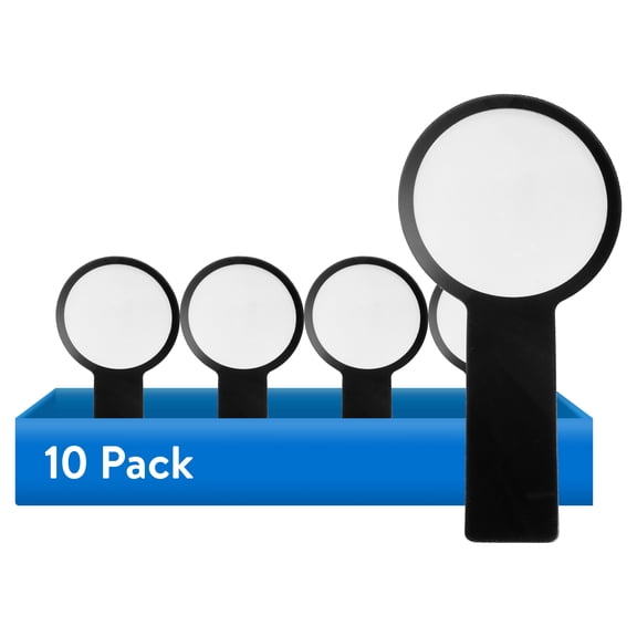 (10 pack) M+ 2x Plastic Magnifying Glass Bookmark, Black