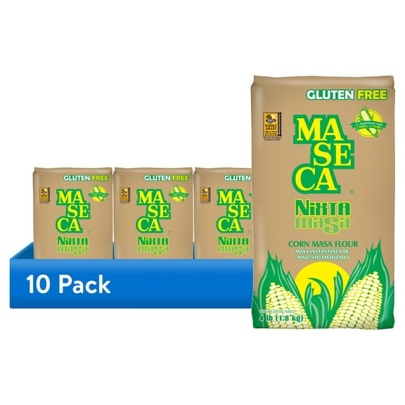 (10 pack) Maseca Nixtamasa Instant Corn Masa Flour, 4 Lb Bag