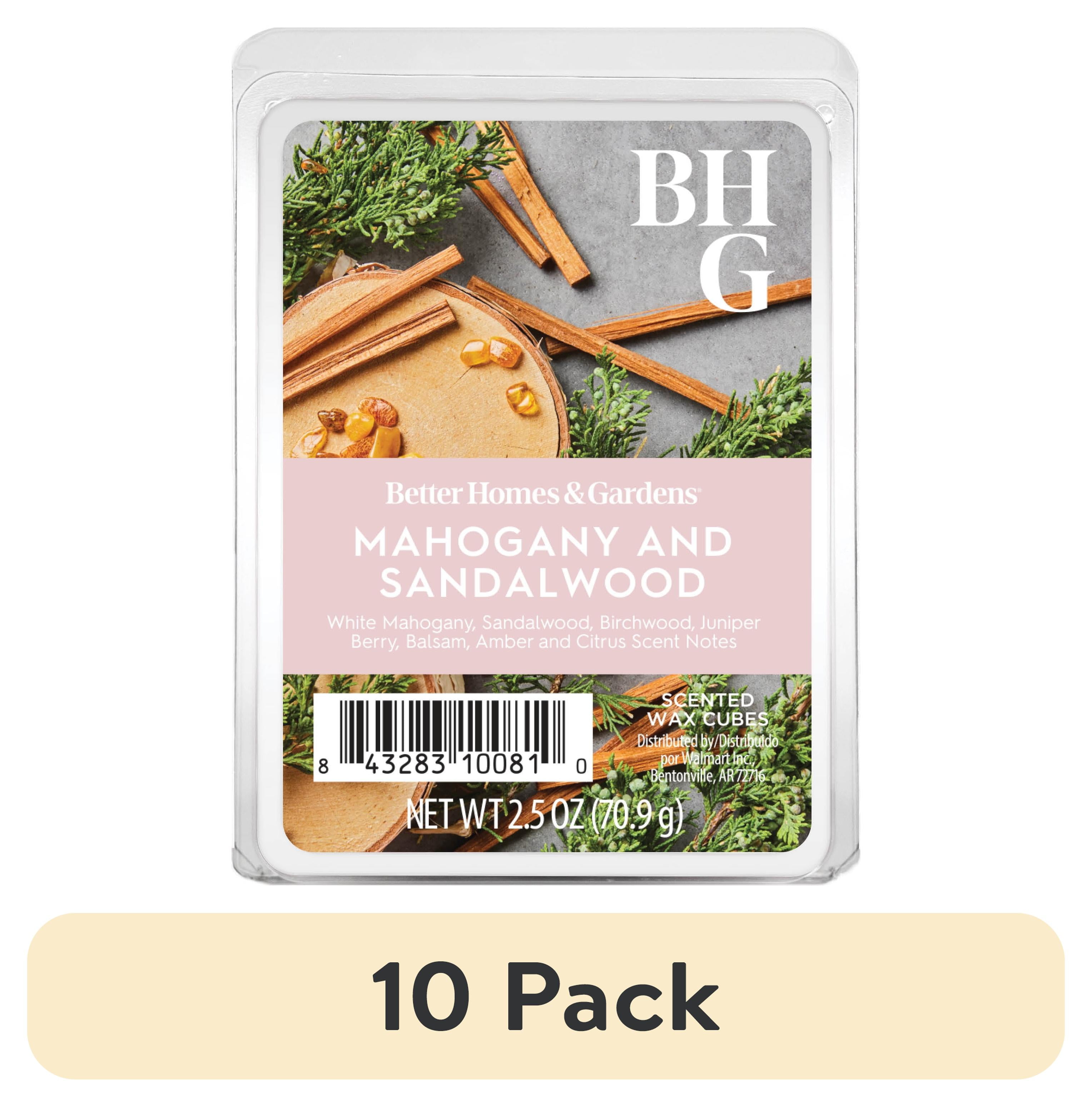 (10 pack) Better Homes & Gardens Mahogany and Sandalwood Scented Wax Melts, 2.5 oz