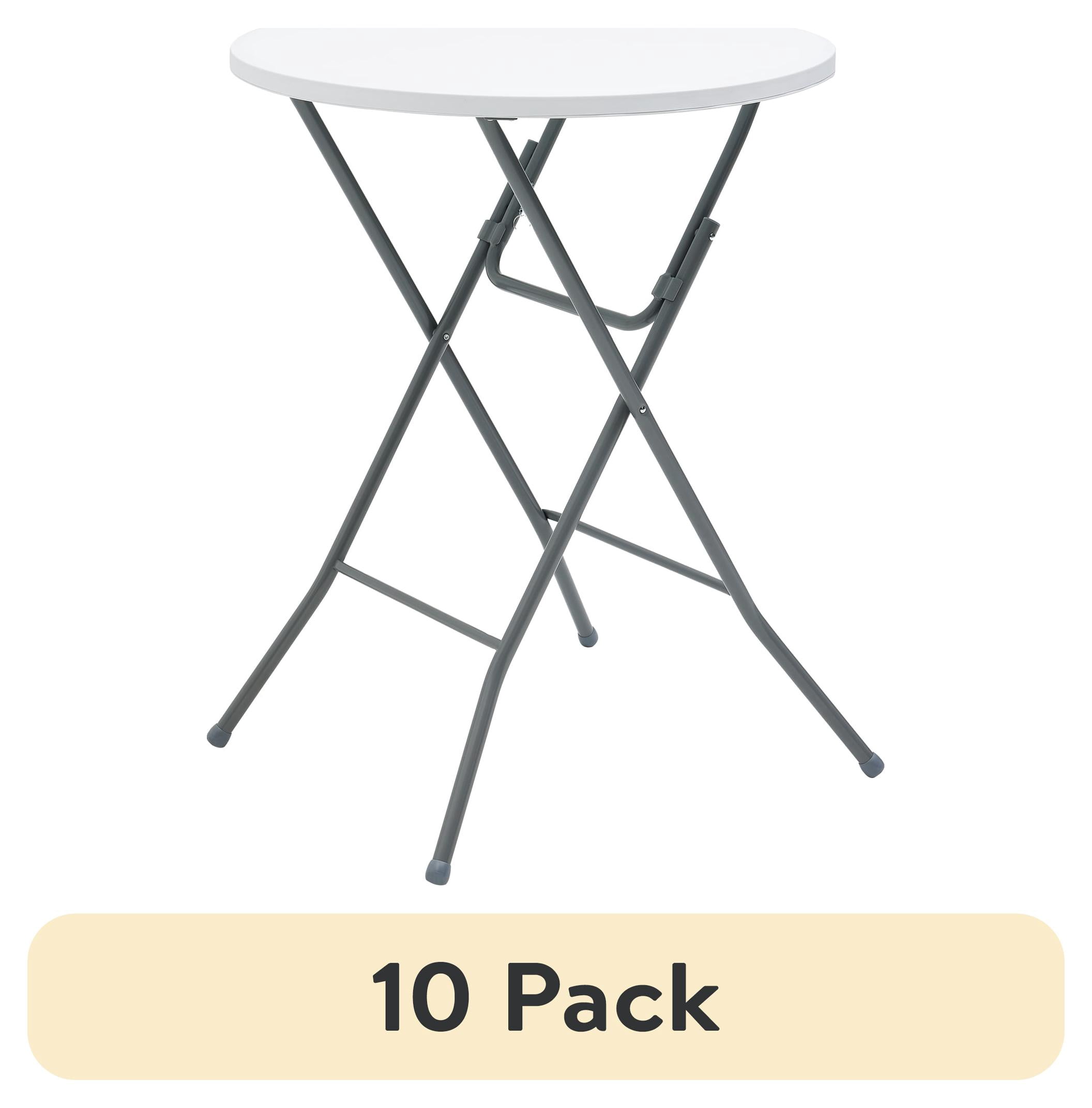(10 pack) Mainstays 31 in Round High-Top Folding Cocktail Table, White