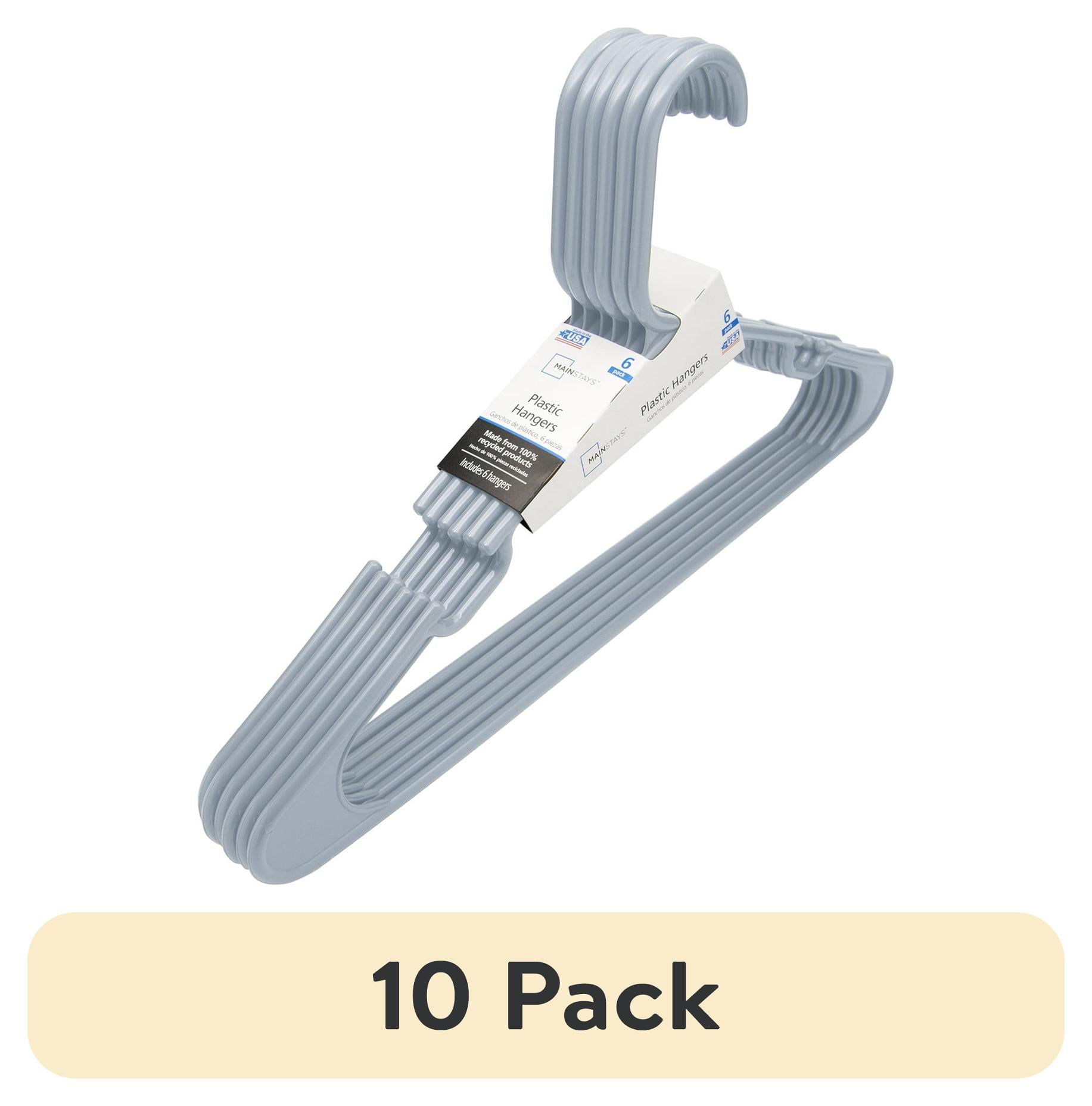 (10 pack) Mainstays Plastic Clothes Hangers, 6-Count