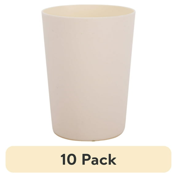 (10 pack) Mainstays - Cream Round Plastic Tumbler, 18-Ounce