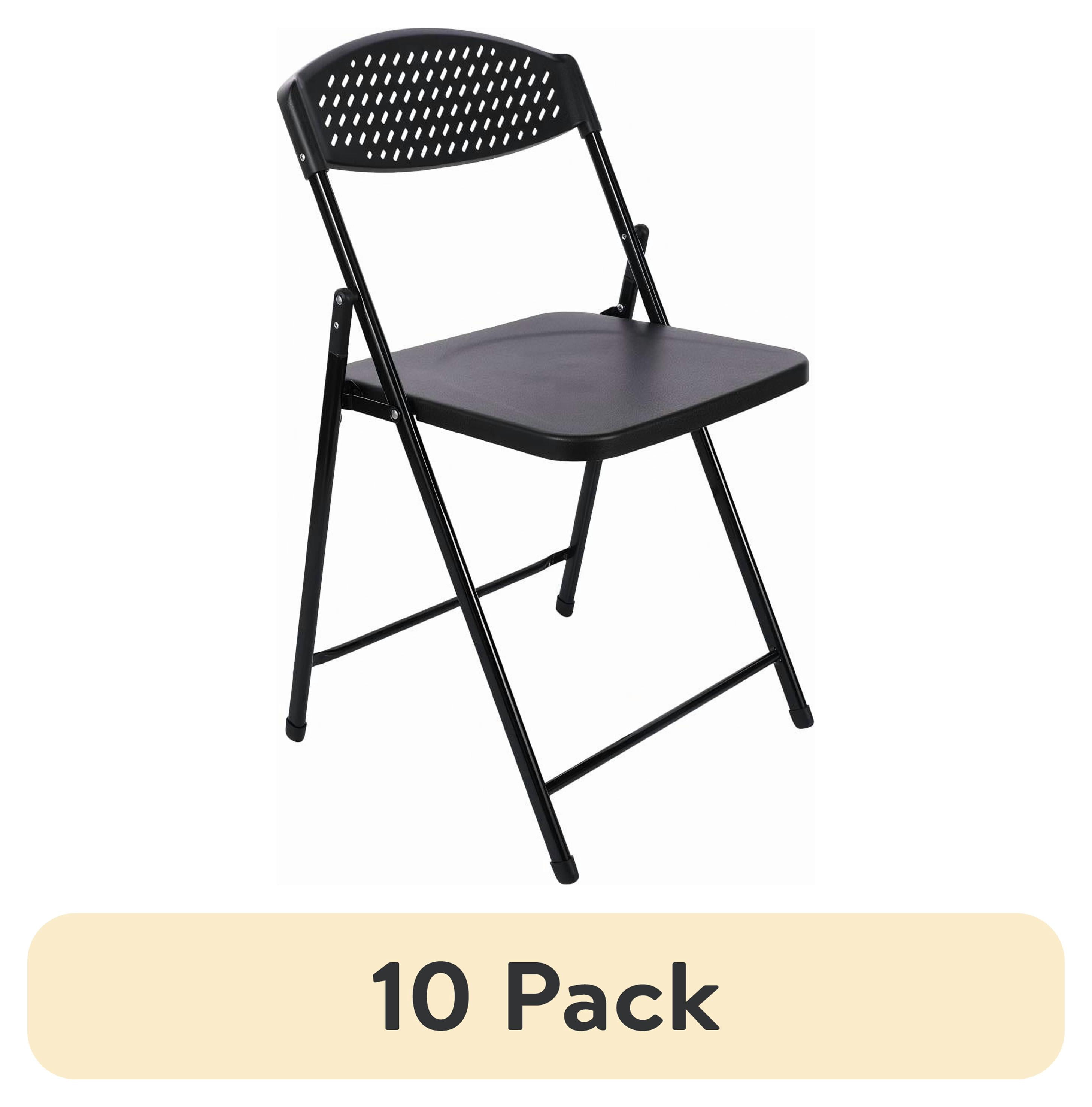 (10 pack) Mainstays Lightweight Folding Chair, Black
