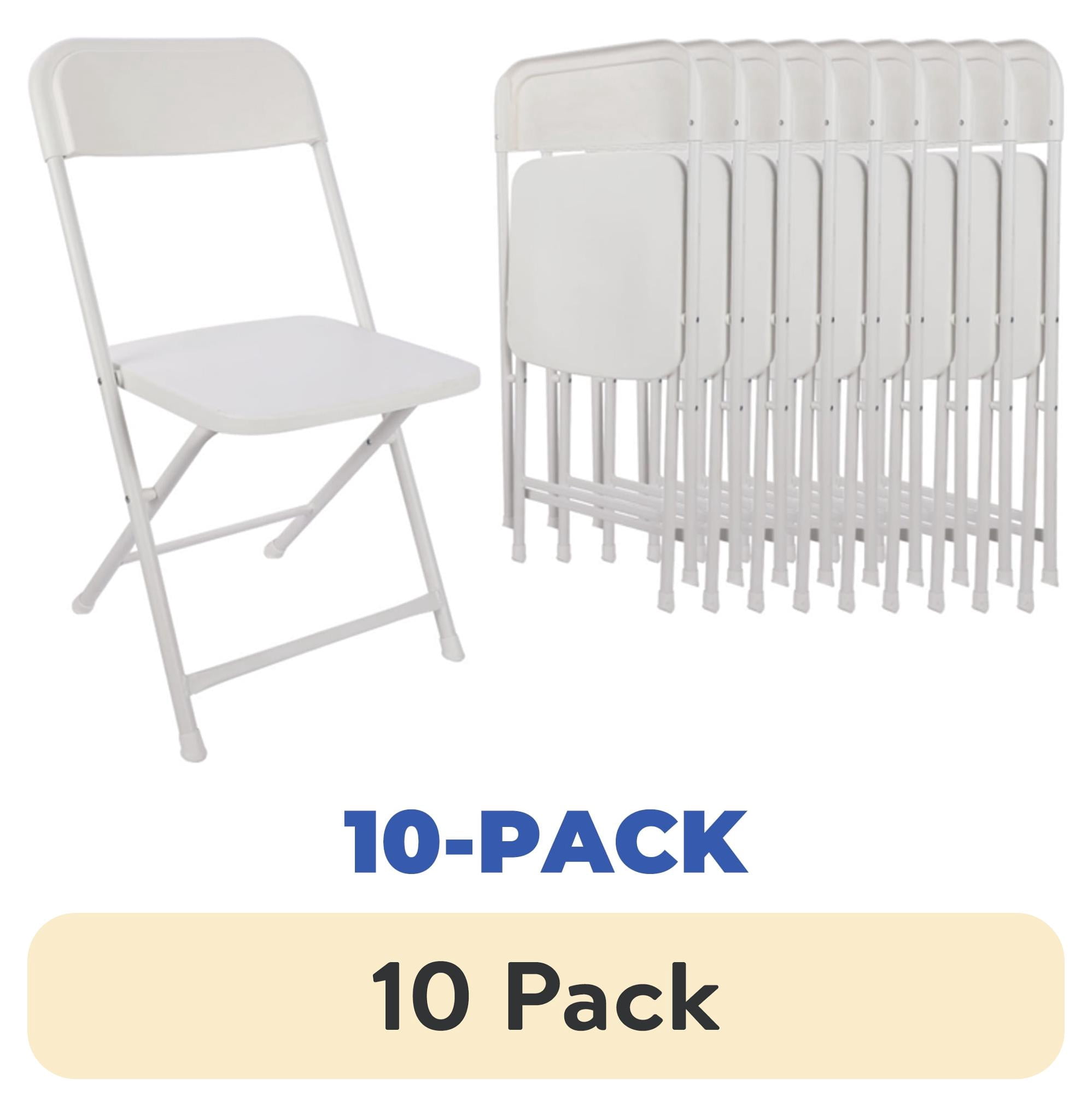 (10 pack) Mainstays Resin Event Folding Chair, White, Set of 10