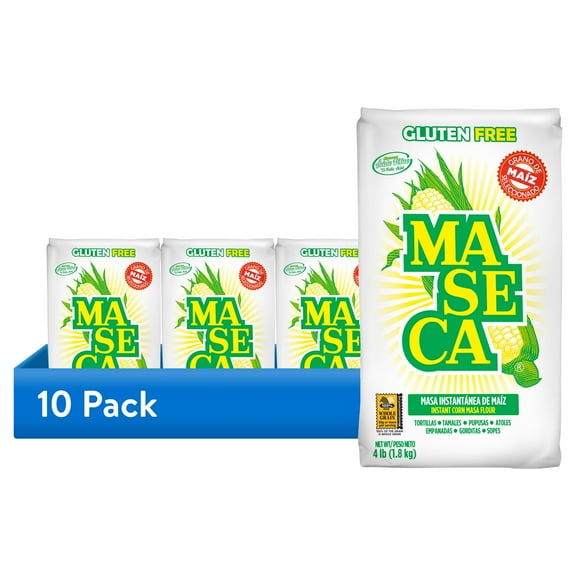 (10 pack) Maseca Gluten Free Instant Corn Masa Flour 4 lb