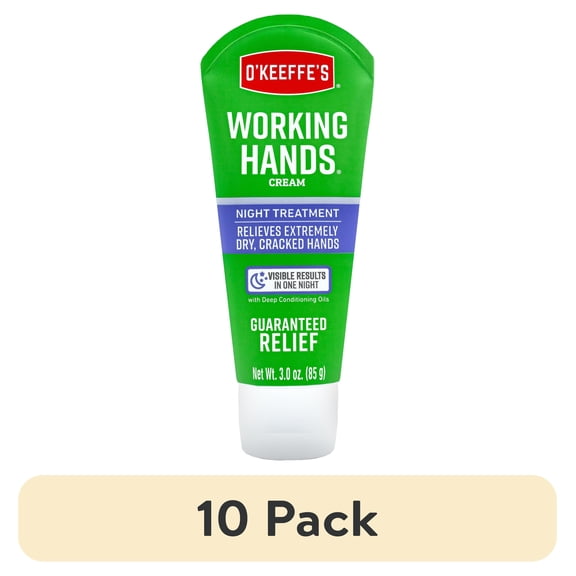 (10 pack) O'Keeffe's Working Hands Night Treatment Hand Cream, 3 Ounce Tube