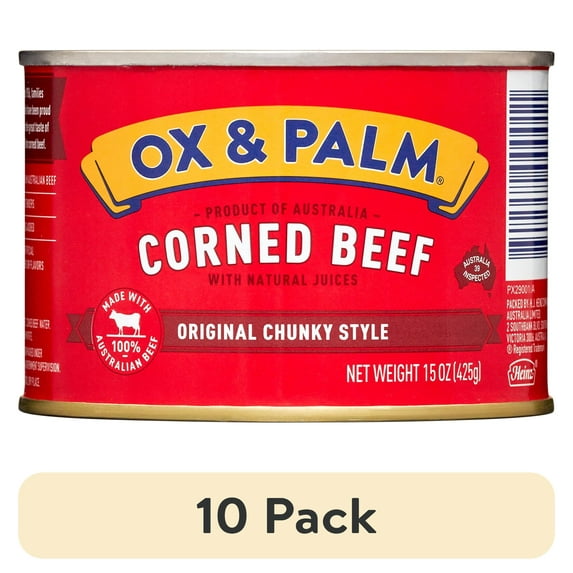 (10 pack) OX & Palm: Corned Beef Large 15 oz Round Can