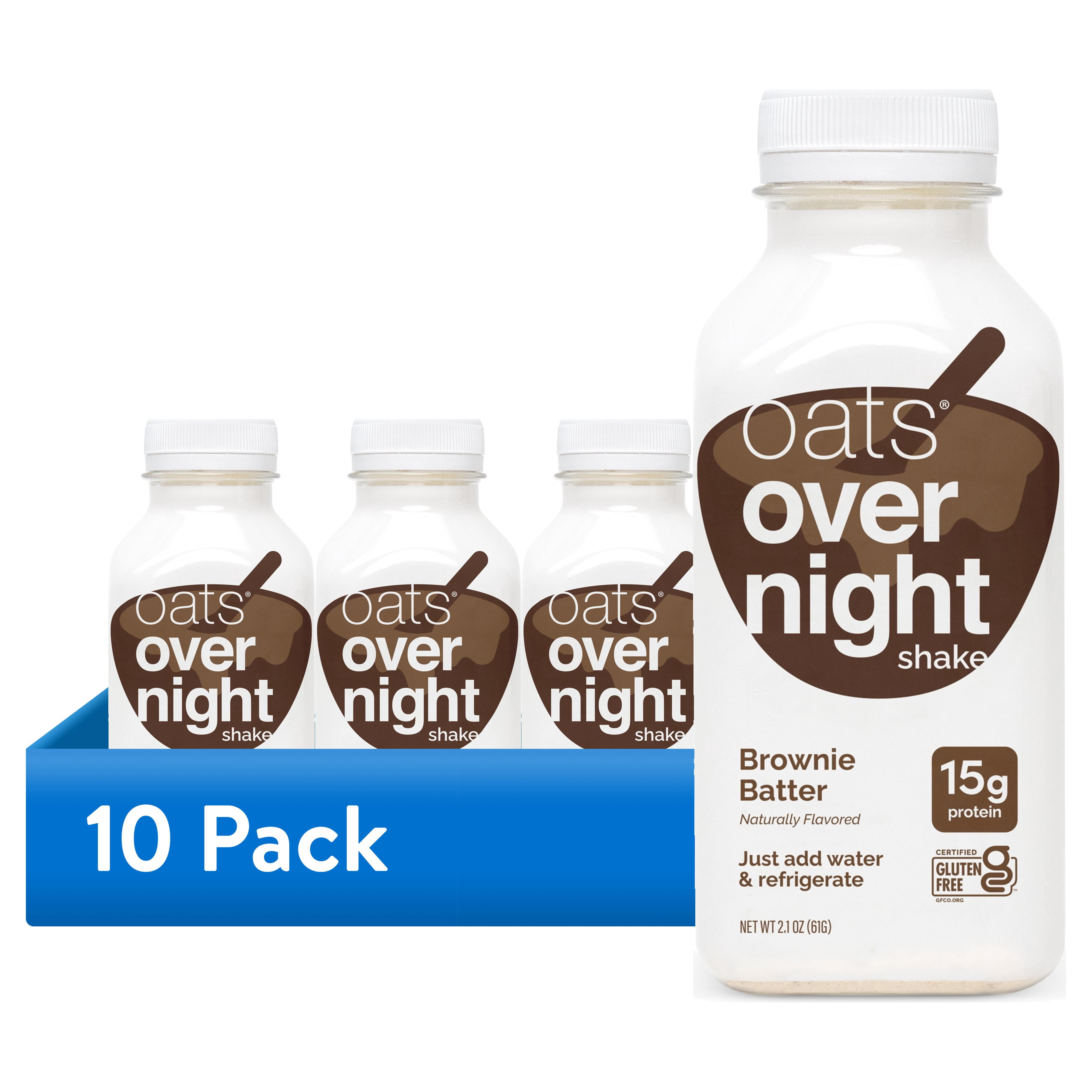 (10 pack) Oats Overnight Brownie Batter Protein Overnight Oatmeal Shake, 2.1 oz, 1 Count